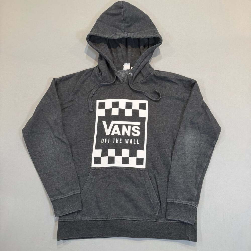 Vans Checkerboard Hoodie Size S Dark Gray Off The Wall